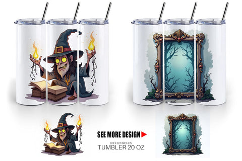 Tumbler Gothic Haunted Objects Sublimation artnoy 