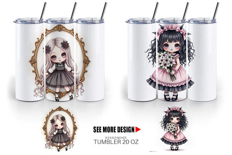 Tumbler Gothic Lolita Dolls Sublimation artnoy 