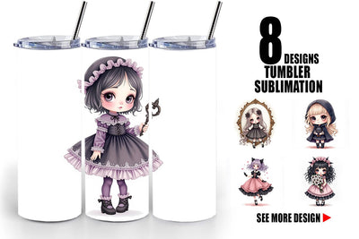 Tumbler Gothic Lolita Dolls Sublimation artnoy 
