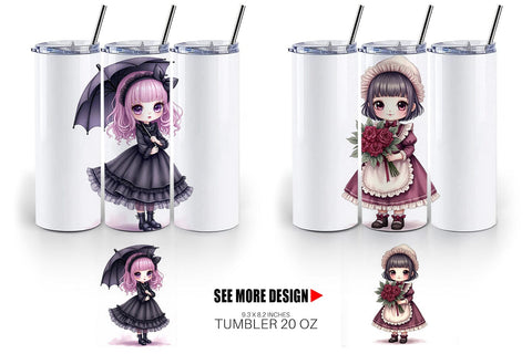 Tumbler Gothic Lolita Dolls Sublimation artnoy 