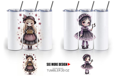 Tumbler Gothic Lolita Dolls Sublimation artnoy 