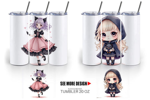 Tumbler Gothic Lolita Dolls Sublimation artnoy 
