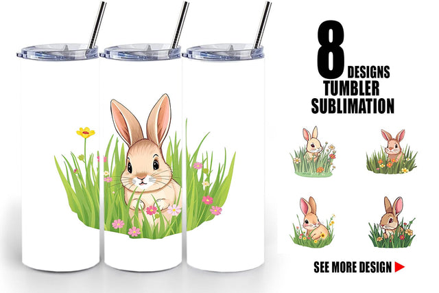 Tumbler Grass Bunny Sublimation artnoy 