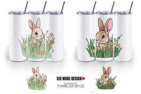 Tumbler Grass Bunny Sublimation artnoy 