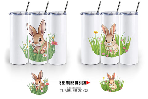 Tumbler Grass Bunny Sublimation artnoy 