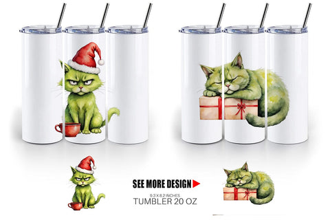Tumbler Grinchy Catsmas Sublimation artnoy 