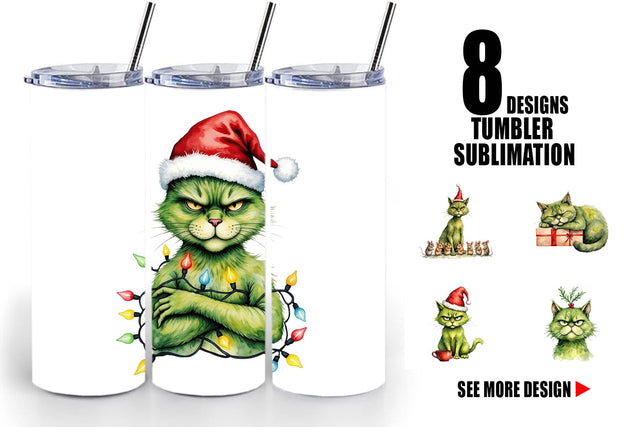 Tumbler Grinchy Catsmas Sublimation artnoy 