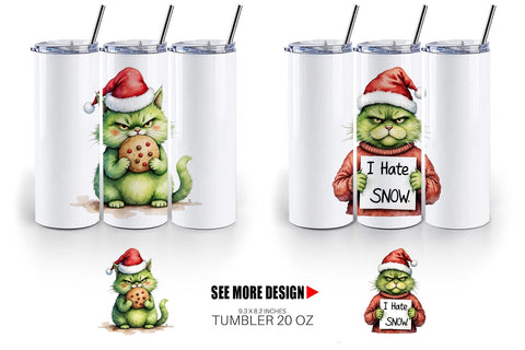 Tumbler Grinchy Catsmas Sublimation artnoy 