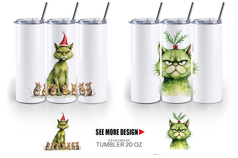 Tumbler Grinchy Catsmas Sublimation artnoy 