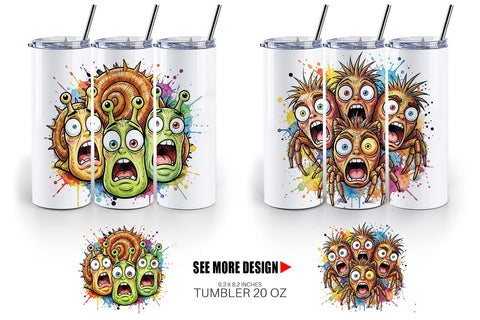 Tumbler Gritty Comic Garden Insects Heatwave Sublimation artnoy 