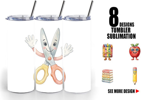Tumbler Groovy 70s School Mascot Watercolor Sublimation artnoy 