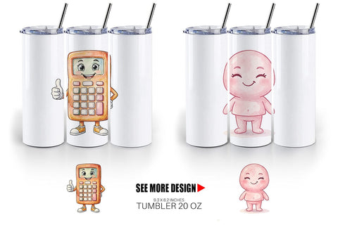 Tumbler Groovy 70s School Mascot Watercolor Sublimation artnoy 