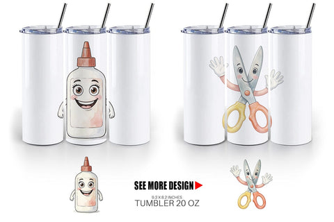 Tumbler Groovy 70s School Mascot Watercolor Sublimation artnoy 