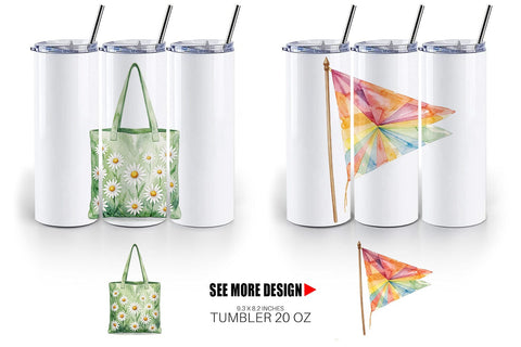 Tumbler Groovy 70s School Nostalgia Watercolor Sublimation artnoy 