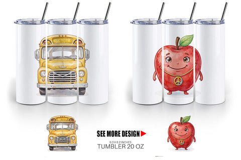 Tumbler Groovy 70s School Supply Sublimation artnoy 