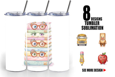 Tumbler Groovy 70s School Supply Sublimation artnoy 