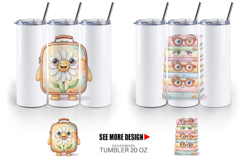 Tumbler Groovy 70s School Supply Sublimation artnoy 