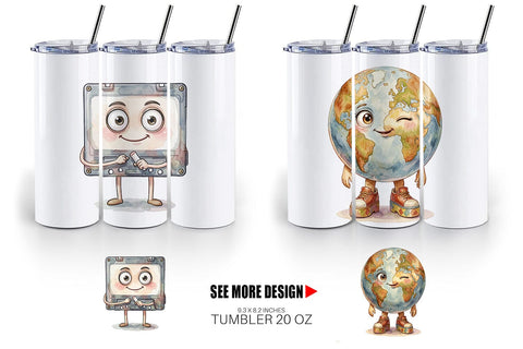 Tumbler Groovy 70s School Supply Sublimation artnoy 