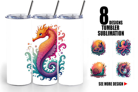 Tumbler Groovy Animal Swirls Sublimation artnoy 