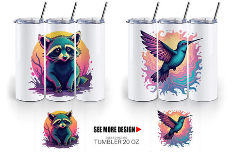 Tumbler Groovy Animal Swirls Sublimation artnoy 