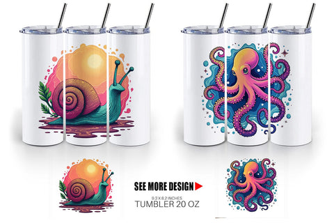 Tumbler Groovy Animal Swirls Sublimation artnoy 