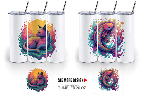 Tumbler Groovy Animal Swirls Sublimation artnoy 