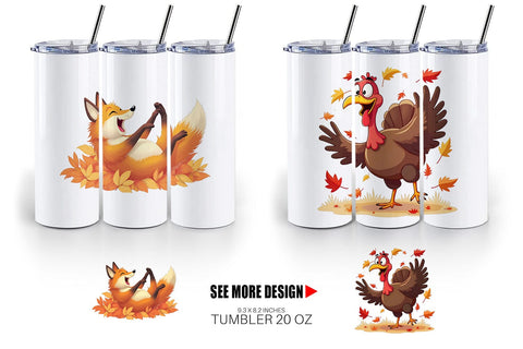 Tumbler Groovy Fall Critters Sublimation artnoy 