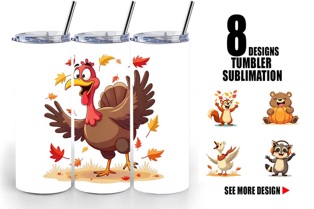 Tumbler Groovy Fall Critters Sublimation artnoy 