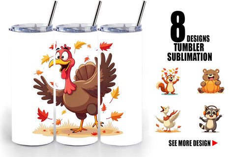 Tumbler Groovy Fall Critters Sublimation artnoy 