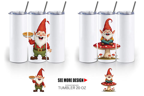 Tumbler Groovy Fall Gnomes Sublimation artnoy 