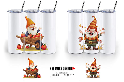 Tumbler Groovy Fall Gnomes Sublimation artnoy 