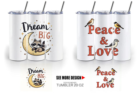 Tumbler Groovy Friends Vintage Kawaii Animal Quote Sublimation artnoy 