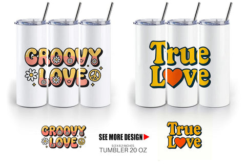 Tumbler Groovy Love Retro Valentine Quotes Sublimation artnoy 