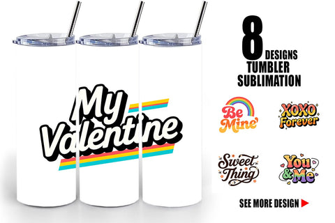 Tumbler Groovy Love Retro Valentine Quotes Sublimation artnoy 
