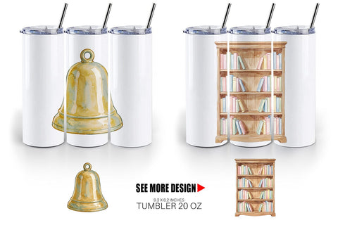 Tumbler Groovy Retro School Day Watercolor Sublimation artnoy 
