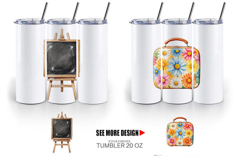 Tumbler Groovy Retro School Day Watercolor Sublimation artnoy 