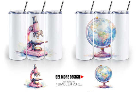 Tumbler Groovy School Icons Sublimation artnoy 