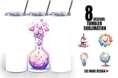 Tumbler Groovy School Icons Sublimation artnoy 