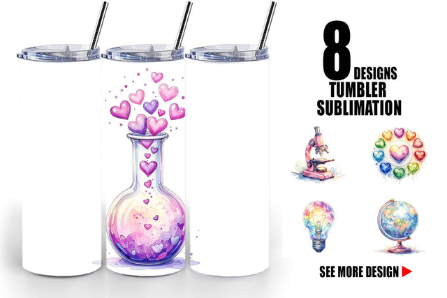 Tumbler Groovy School Icons Sublimation artnoy 