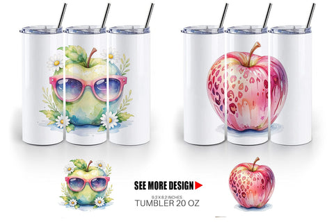 Tumbler Groovy Teacher Apple Sublimation artnoy 