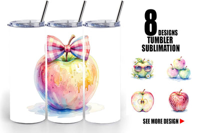 Tumbler Groovy Teacher Apple Sublimation artnoy 