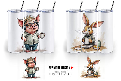Tumbler Grumpy Animal Morning Sublimation artnoy 
