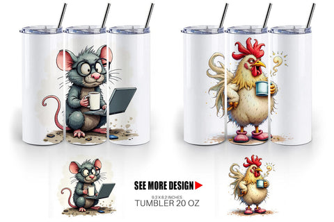 Tumbler Grumpy Animal Morning Sublimation artnoy 