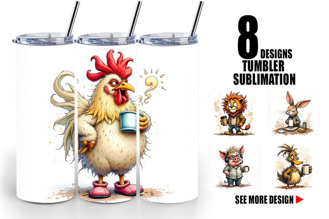 Tumbler Grumpy Animal Morning Sublimation artnoy 