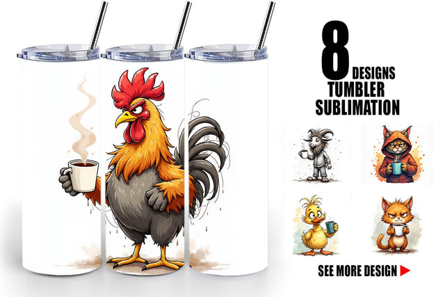 Tumbler Grumpy Animal Mornings Sublimation artnoy 