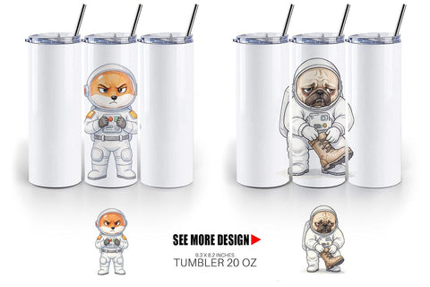Tumbler Grumpy Astronaut Pets Sublimation artnoy 