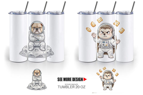 Tumbler Grumpy Astronaut Pets Sublimation artnoy 
