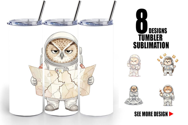 Tumbler Grumpy Astronaut Pets Sublimation artnoy 