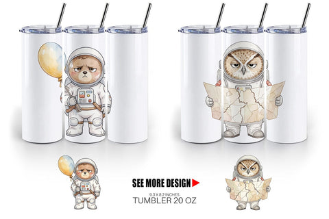 Tumbler Grumpy Astronaut Pets Sublimation artnoy 