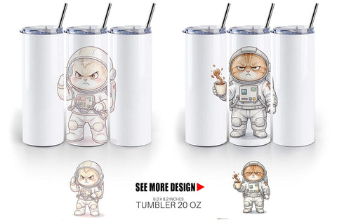 Tumbler Grumpy Astronaut Pets Sublimation artnoy 